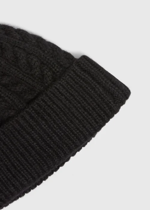 Black Cable Beanie - One Size Image 2