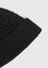 Black Cable Beanie - One Size Image 2