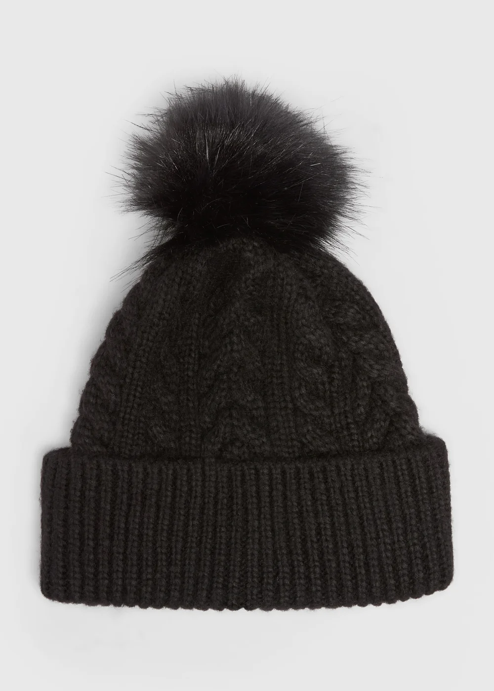 Black Cable Beanie - One Size Image 1