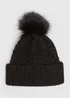 Black Cable Beanie - One Size Image 1