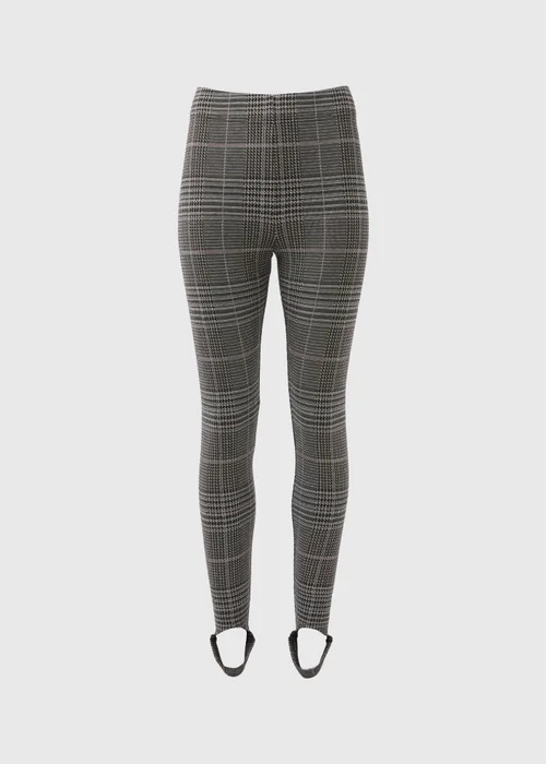 Brown Check Ponte Leggings - 8 Image 5