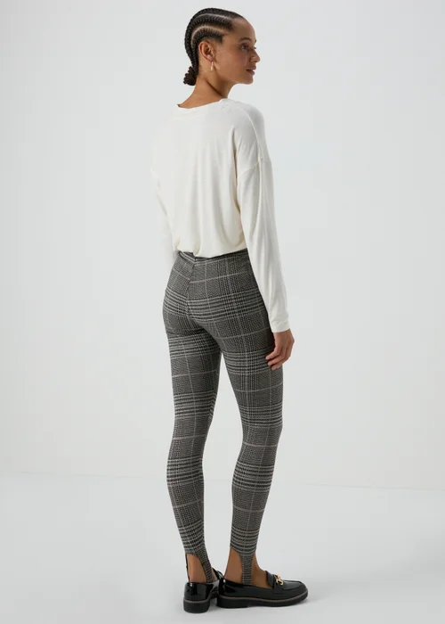 Brown Check Ponte Leggings - 8 Image 2