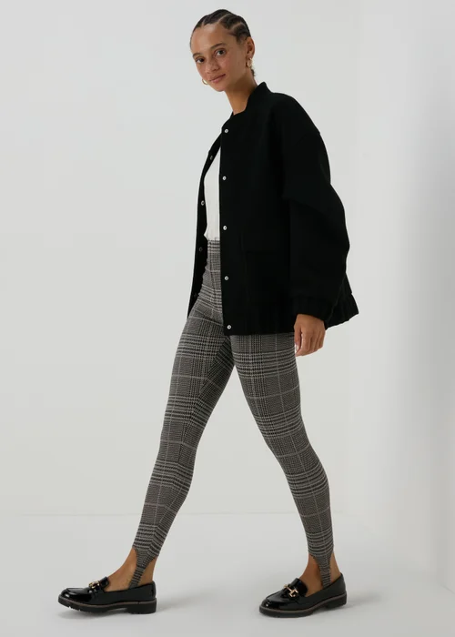 Brown Check Ponte Leggings - 8 Image 4