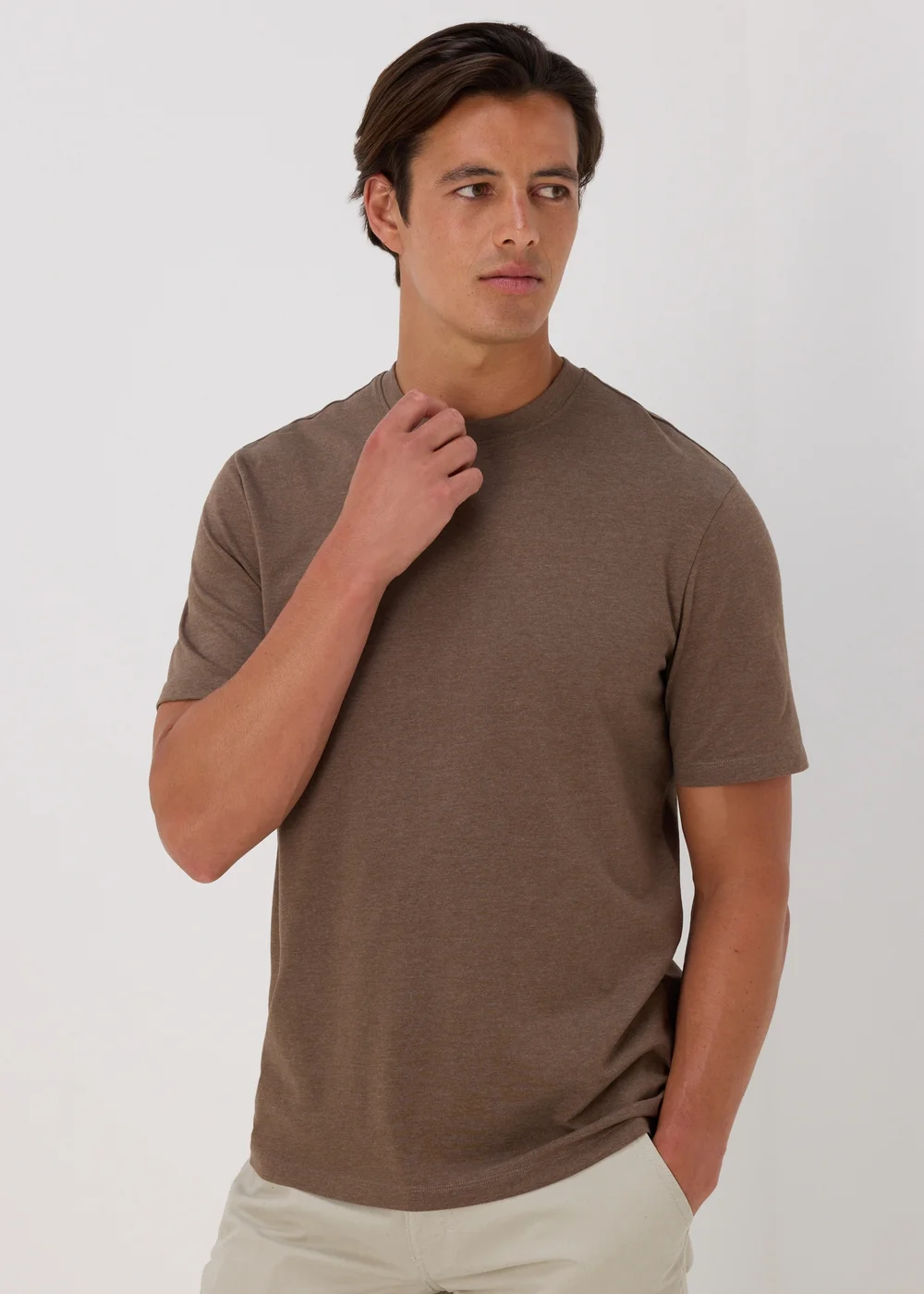 Brown Crewneck T-Shirt - S Image 1