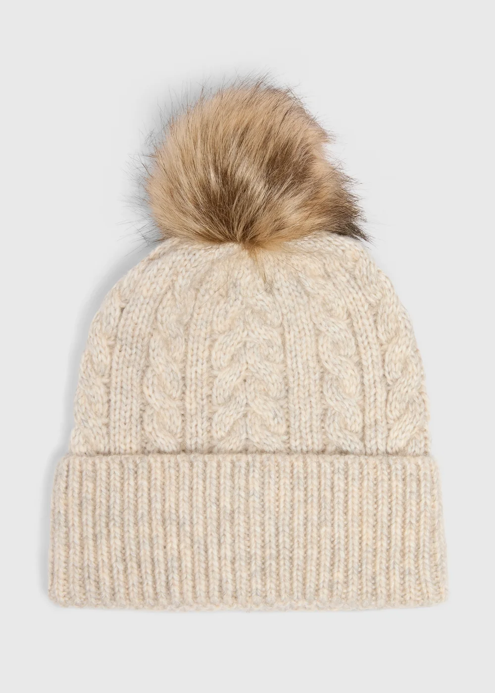 Oatmeal Cable Beanie - One Size Image 1