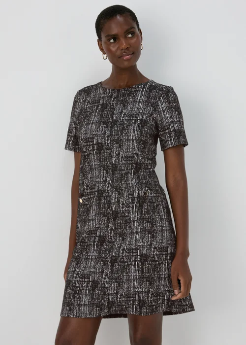 E Vous Black Textured Ponte Mini Dress - 8 Image 1