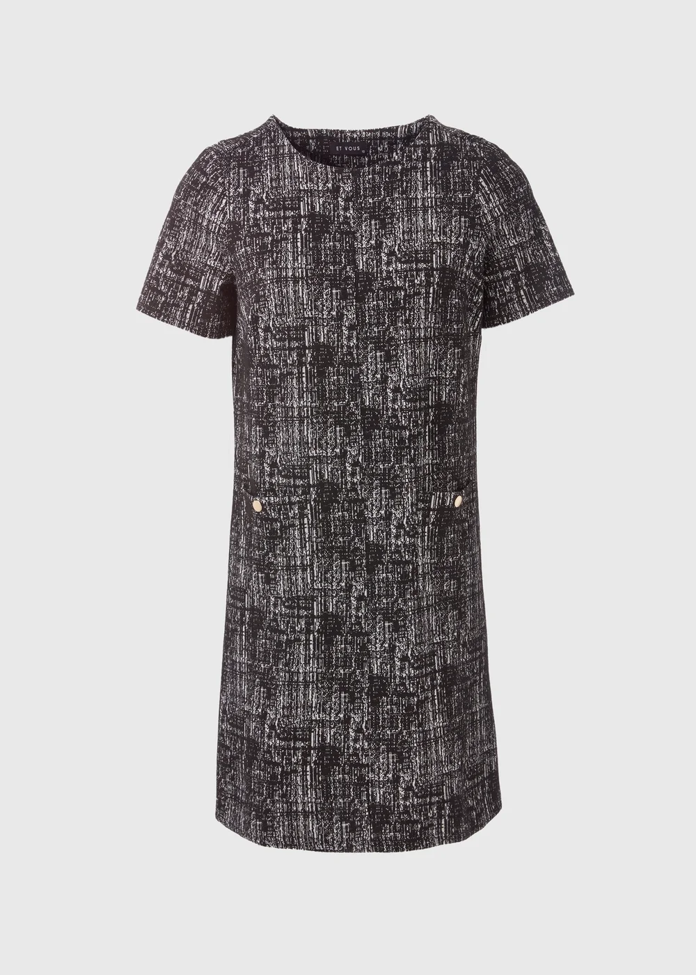 E Vous Black Textured Ponte Mini Dress - 8 Image 5