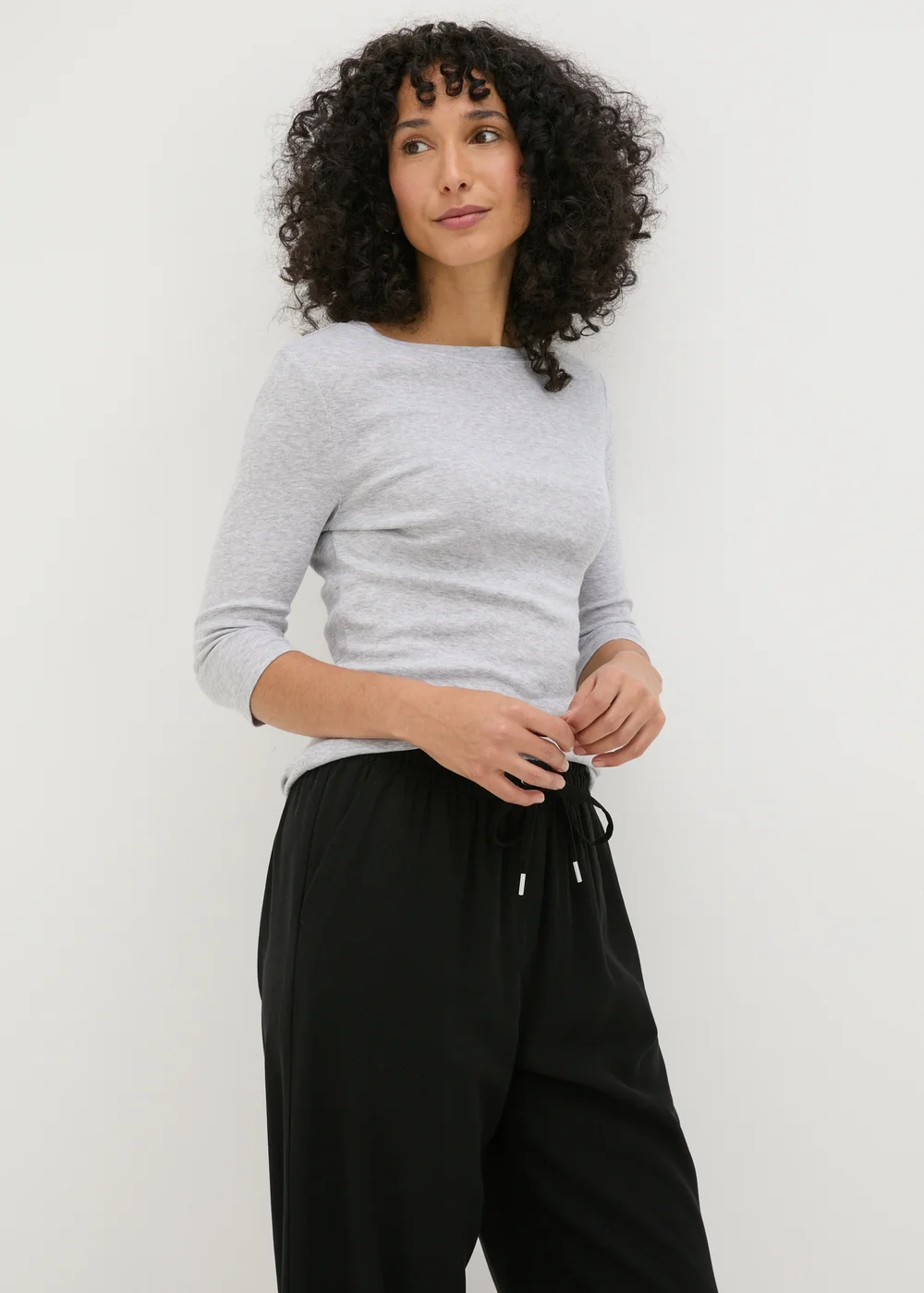 Grey 3/4 Sleeve T Shirt - 8 Image 1