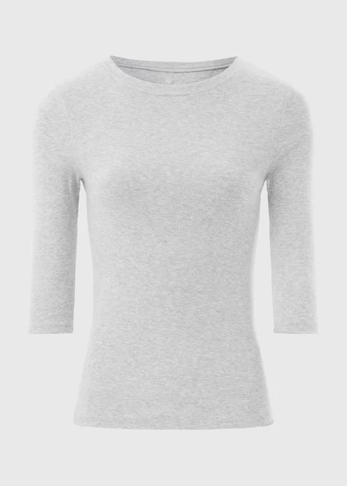 Grey 3/4 Sleeve T Shirt - 8 Image 4