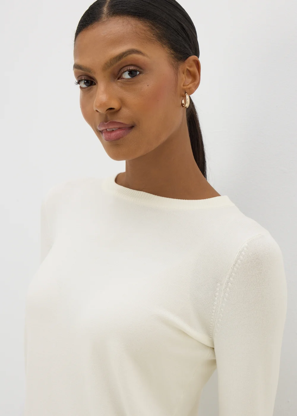Et Vous Cream Round Neck Jumper - 8 Image 3