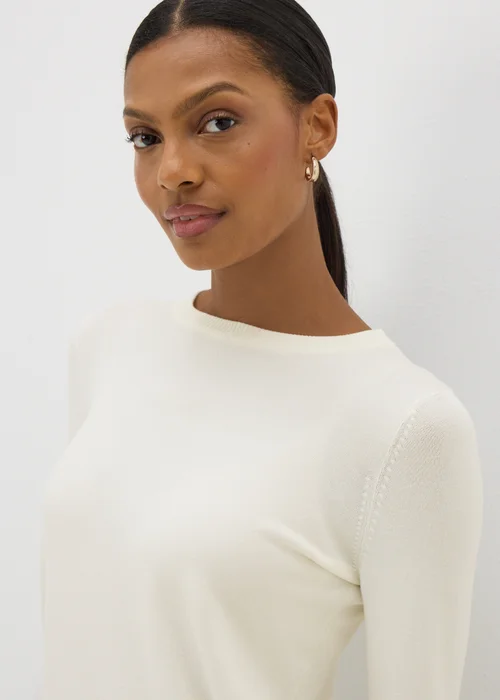Et Vous Cream Round Neck Jumper - 8 Image 3