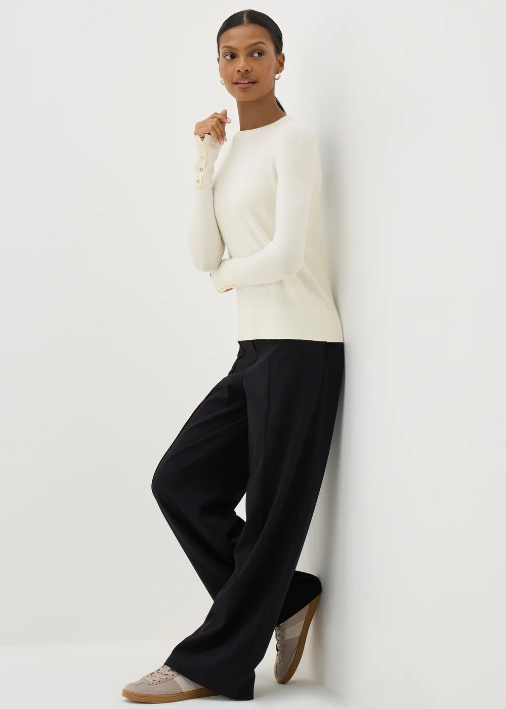 Et Vous Cream Round Neck Jumper - 8 Image 1