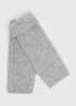 Grey Ribbed Gloves - One Size Image 1