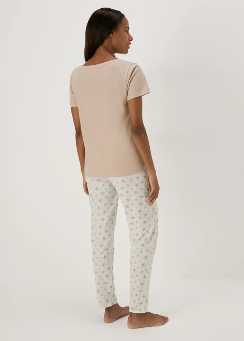 Beige Star Top & Bottoms Pyjama Set - Extra small Image 2
