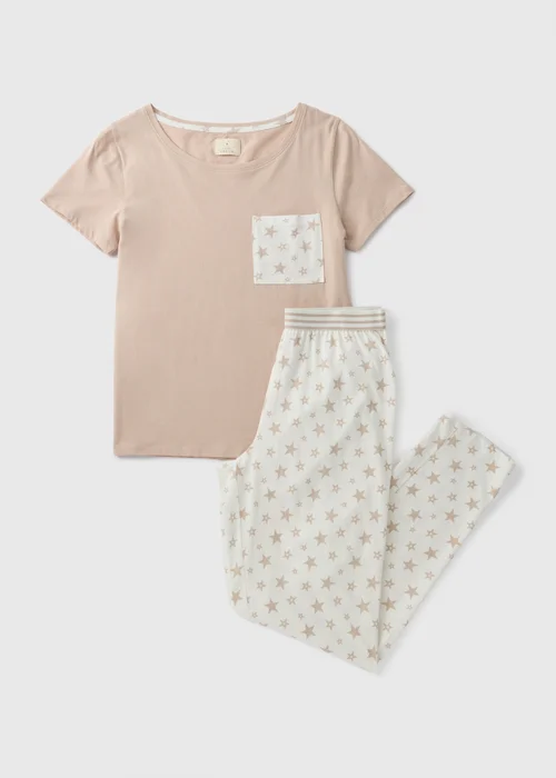 Beige Star Top & Bottoms Pyjama Set - Extra small Image 4