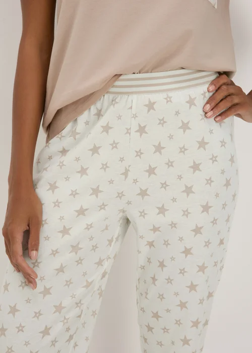 Beige Star Top & Bottoms Pyjama Set - Extra small Image 3