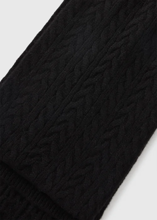 Black Cable Knit Scarf - One Size Image 2