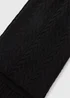 Black Cable Knit Scarf - One Size Image 2