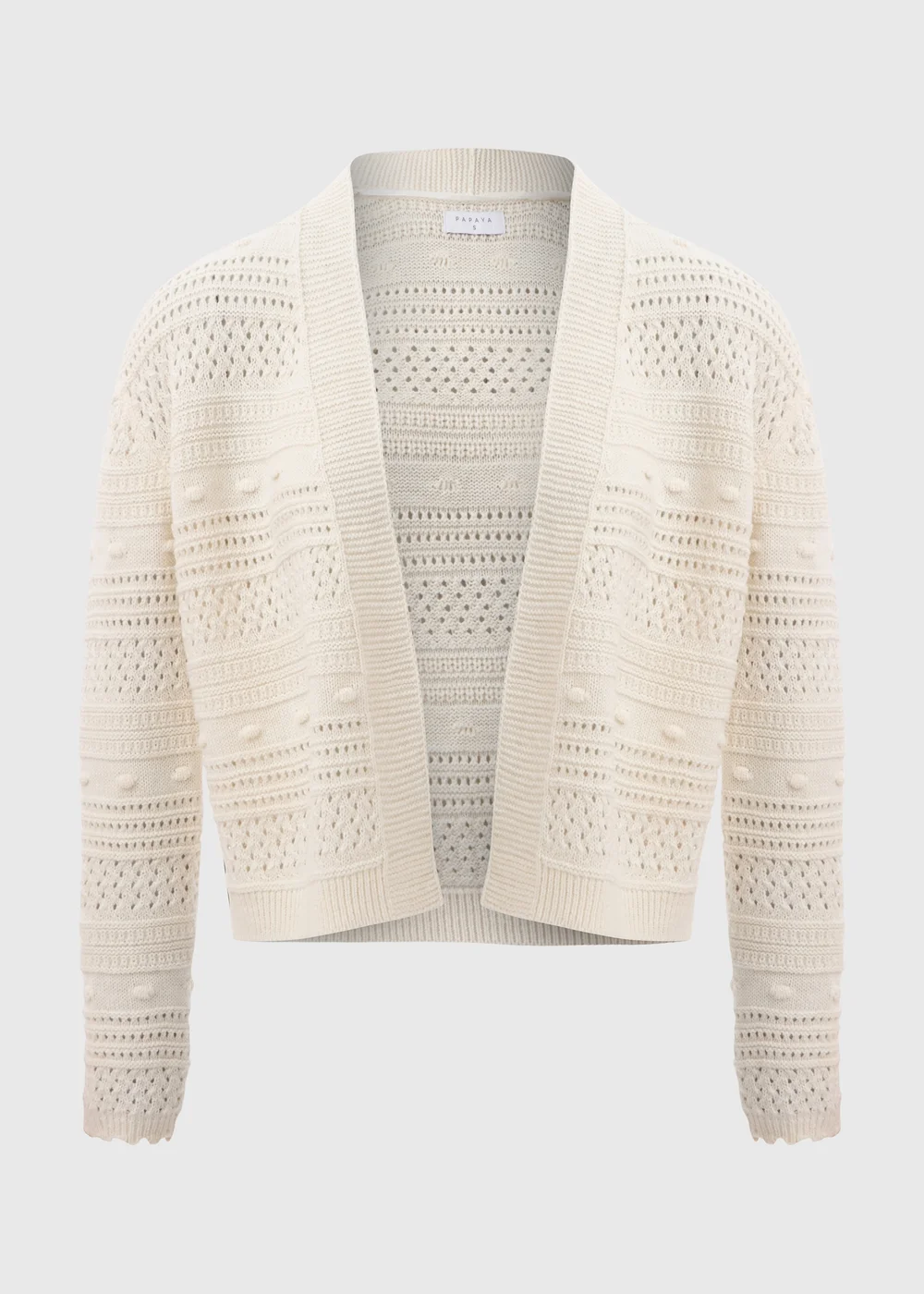 Papaya Petite Cream Stitch Knit Cardigan - XS Image 3