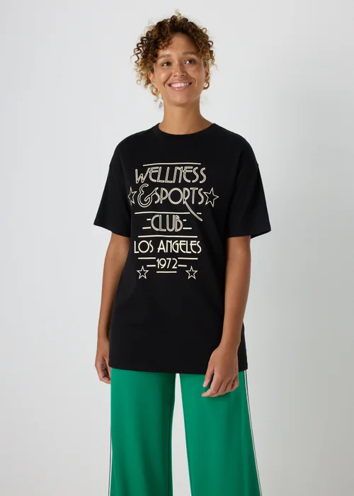 Black Oversized Wellness T-Shirt - S Image 1