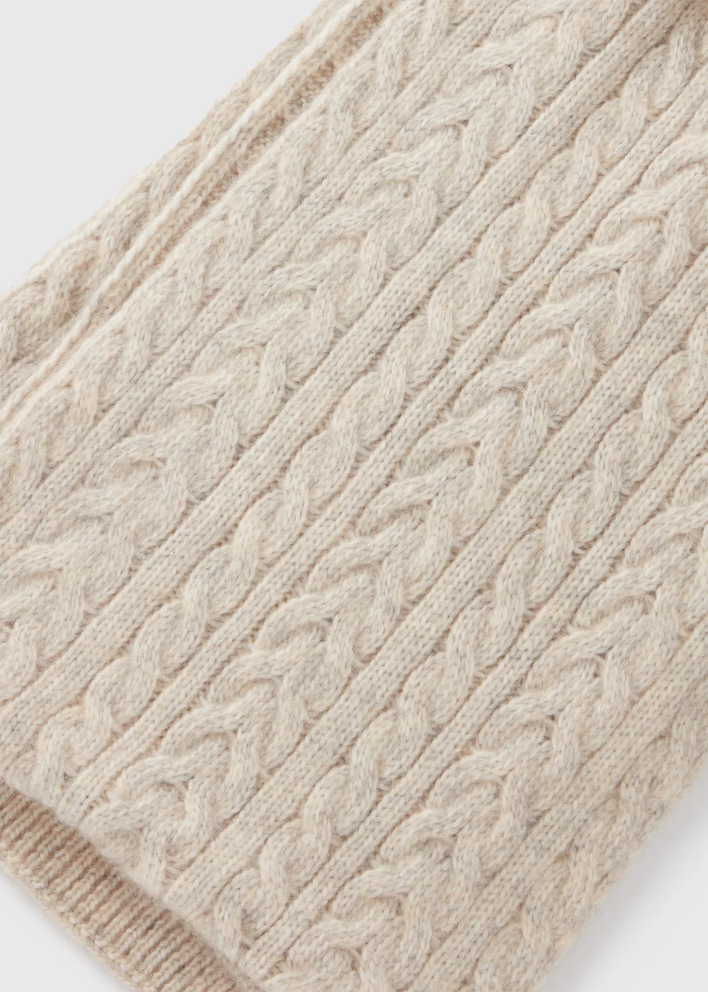 Oatmeal Cable Knit Scarf - One Size Image 2