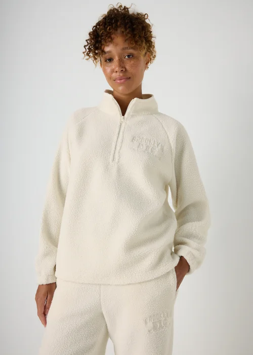 Cream Borg Loungewear Set - Extra small Image 2