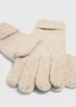 Oatmeal Cable Knit Gloves - One Size Image 2