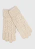 Oatmeal Cable Knit Gloves - One Size Image 1