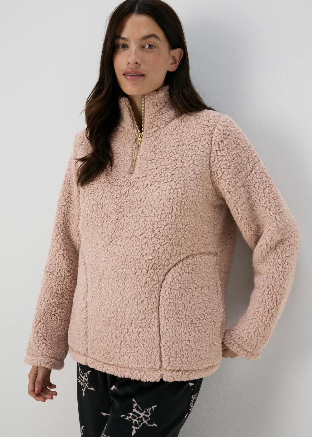 Mink Quarter Zip Snuggle Top - Extra small Image 1