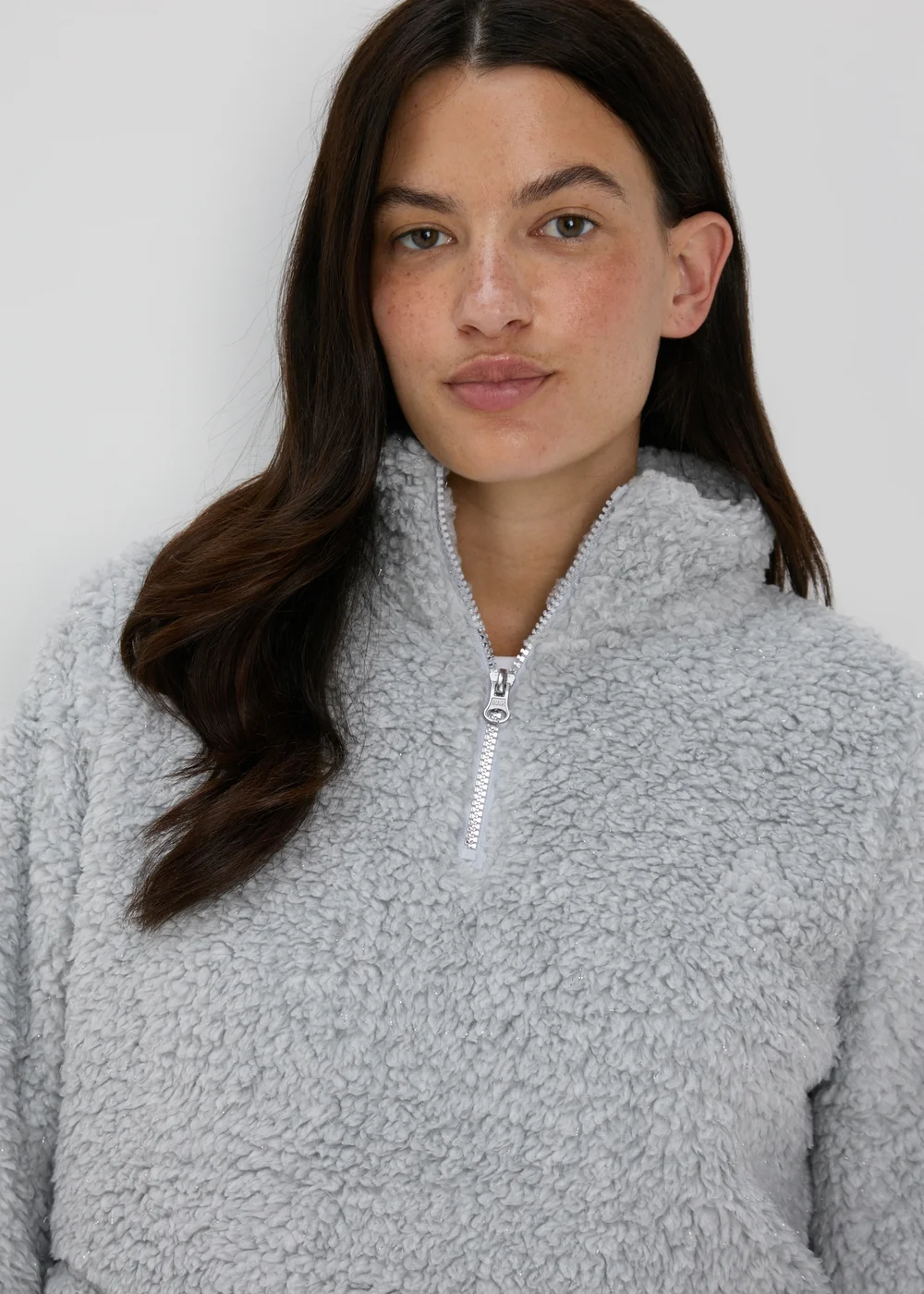 Grey Quarter Zip Snuggle Top - Extra small Image 3