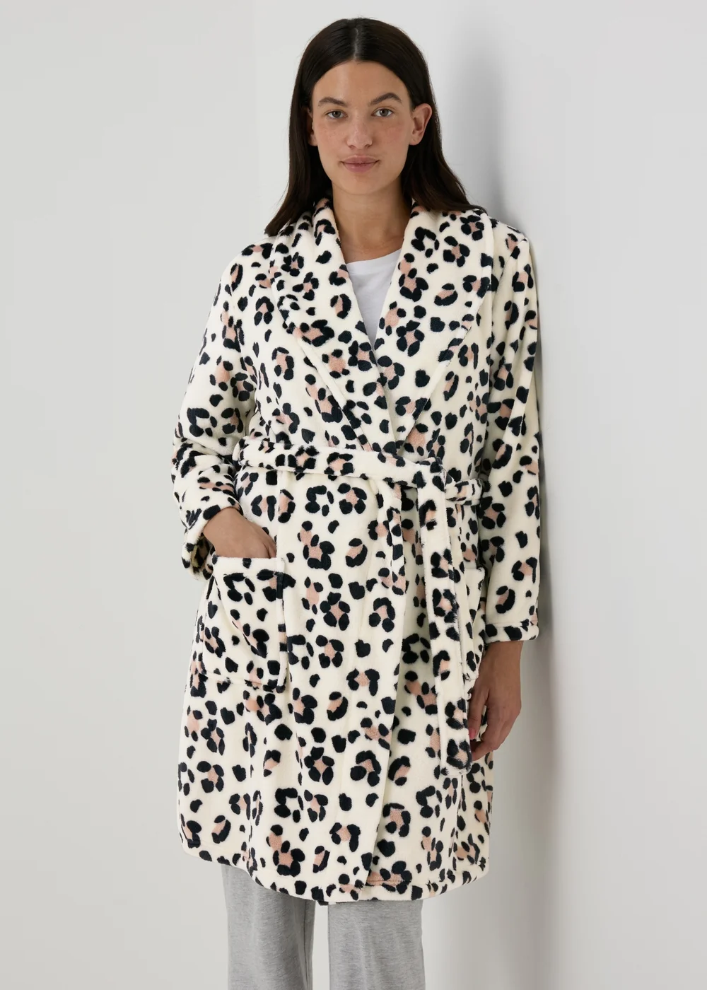 Cream Animal Print Dressing Gown - Extra small Image 1