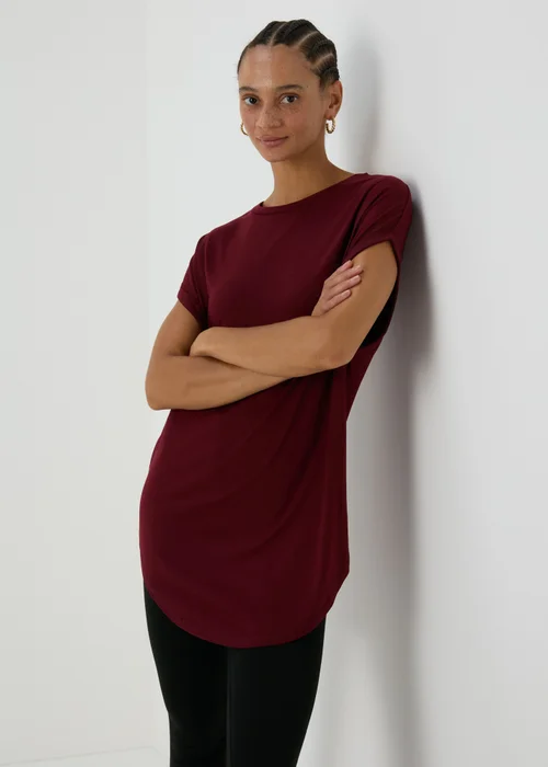 Burgundy Longline T-Shirt - S Image 1