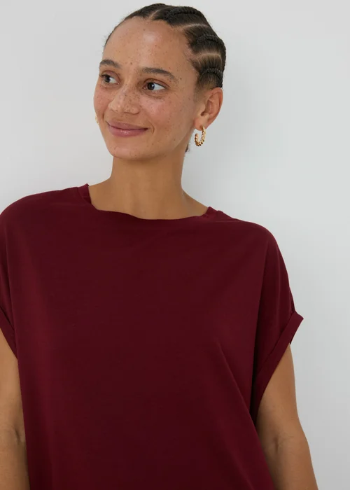 Burgundy Longline T-Shirt - S Image 3
