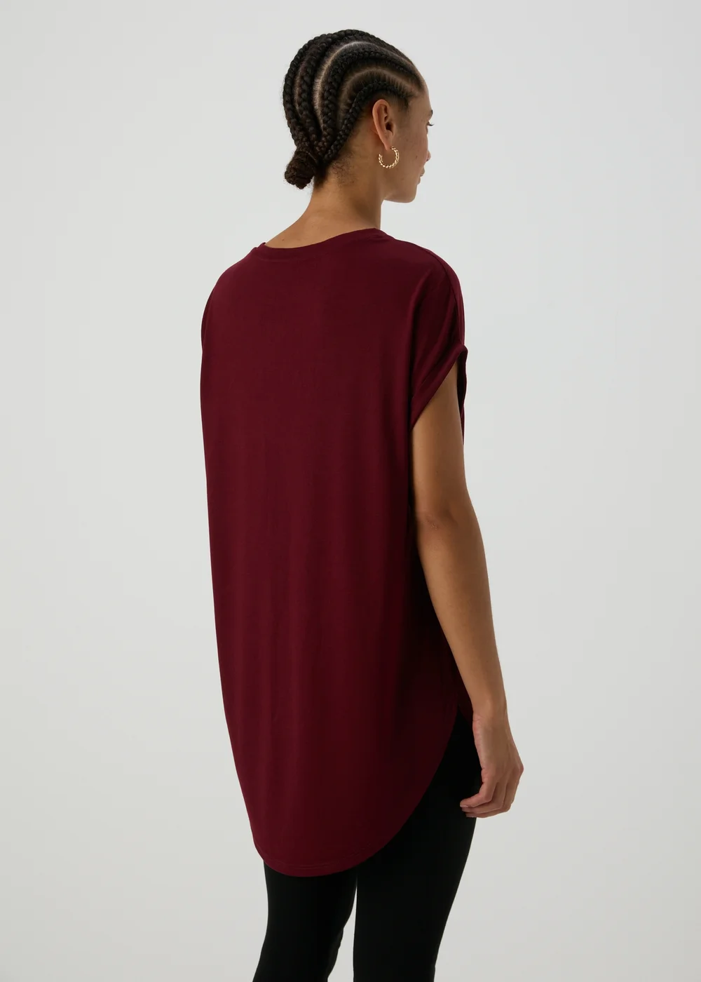 Burgundy Longline T-Shirt - S Image 2