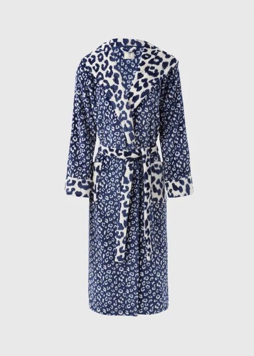 Navy Animal Print Dressing Gown - Extra small Image 4