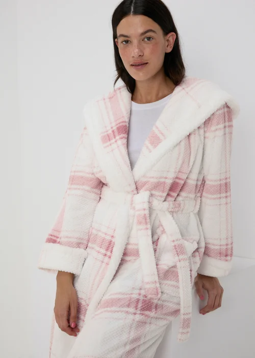 Cream Check Dressing Gown - Extra small Image 1