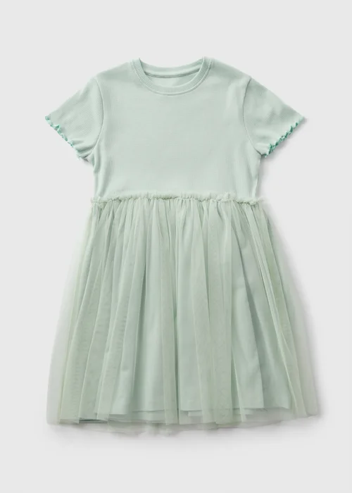 Girls Green Tutu Mesh Dress (1-7yrs) - Age 2 - 3 Years Image 1