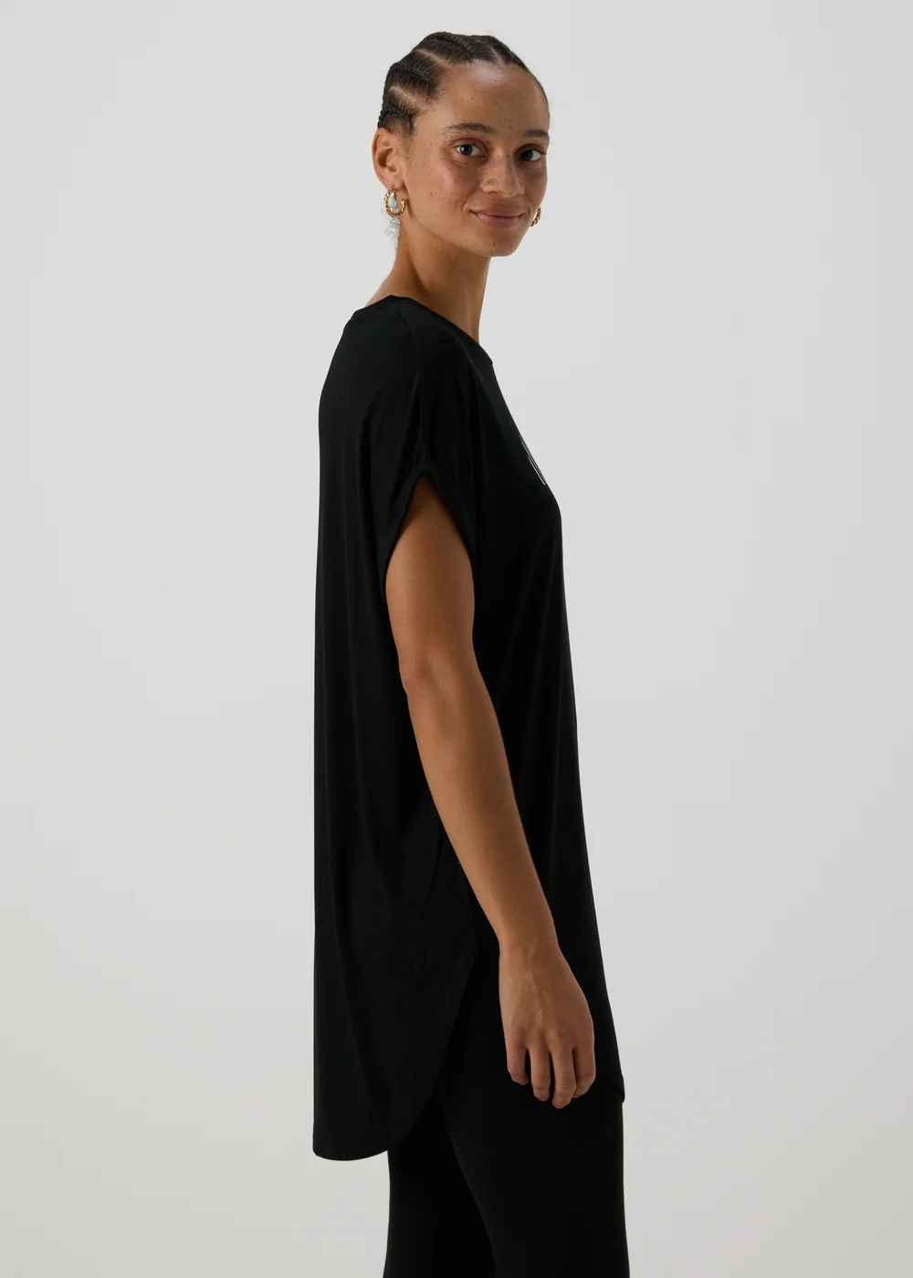 Black Longline Heart Slogan T-Shirt - S Image 2
