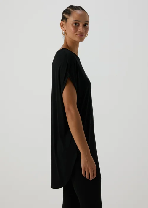 Black Longline Heart Slogan T-Shirt - S Image 2