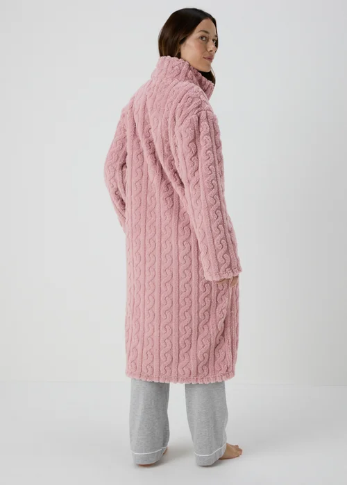 Pink Cable Knit Dressing Gown - Extra small Image 2