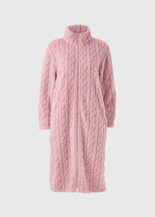 Pink Cable Knit Dressing Gown - Extra small Image 3