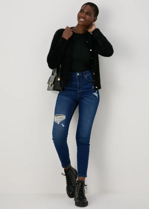 April Mid Wash Ripped Skinny Jeans - 8/L29 Image 4