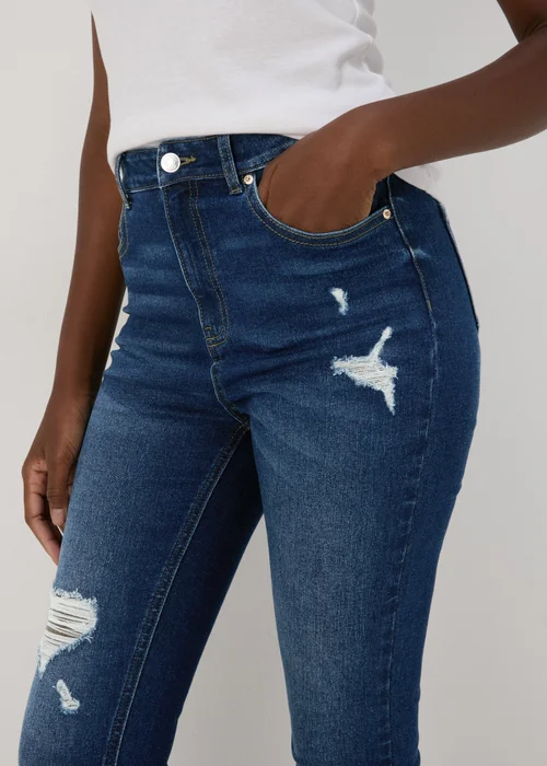 April Mid Wash Ripped Skinny Jeans - 8/L29 Image 3