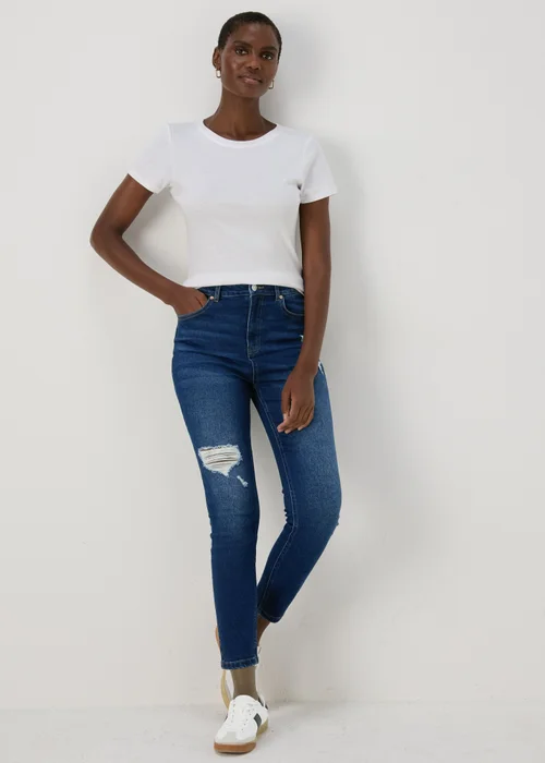 April Mid Wash Ripped Skinny Jeans - 8/L29 Image 1