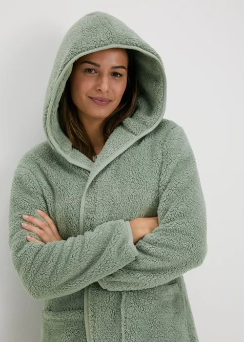 Green Fleece Lounge Cardigan - Extra small Image 3