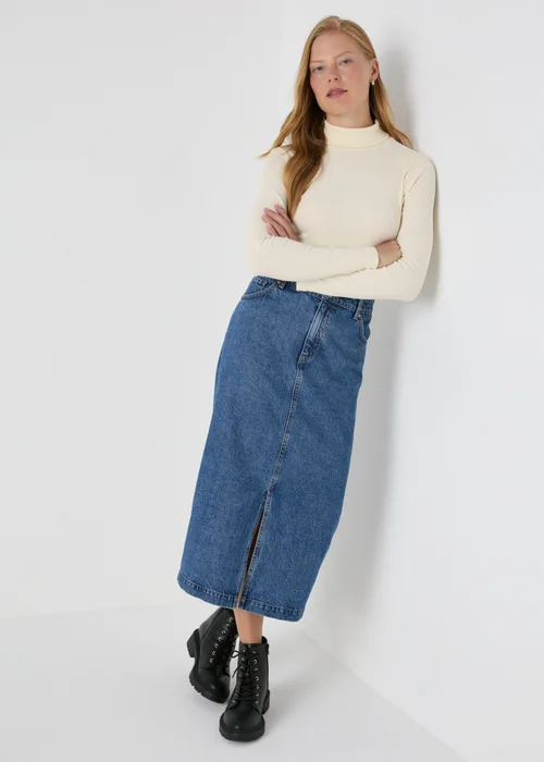 Cream Ribbed Roll Neck Top - 8 Image 1