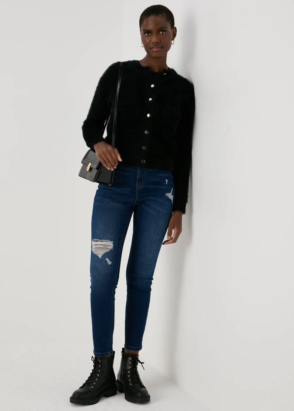 Black Fluffy Cardigan - XS Image 4