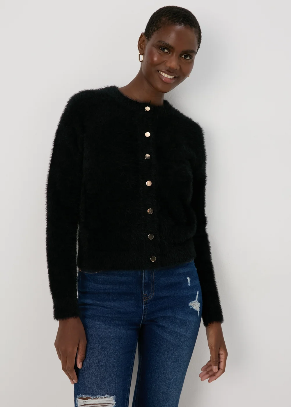Black Fluffy Cardigan - XS Image 3