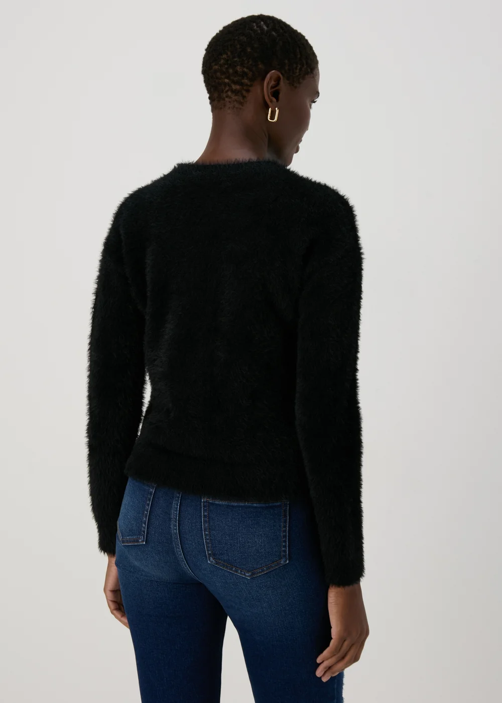 Black Fluffy Cardigan - XS Image 2