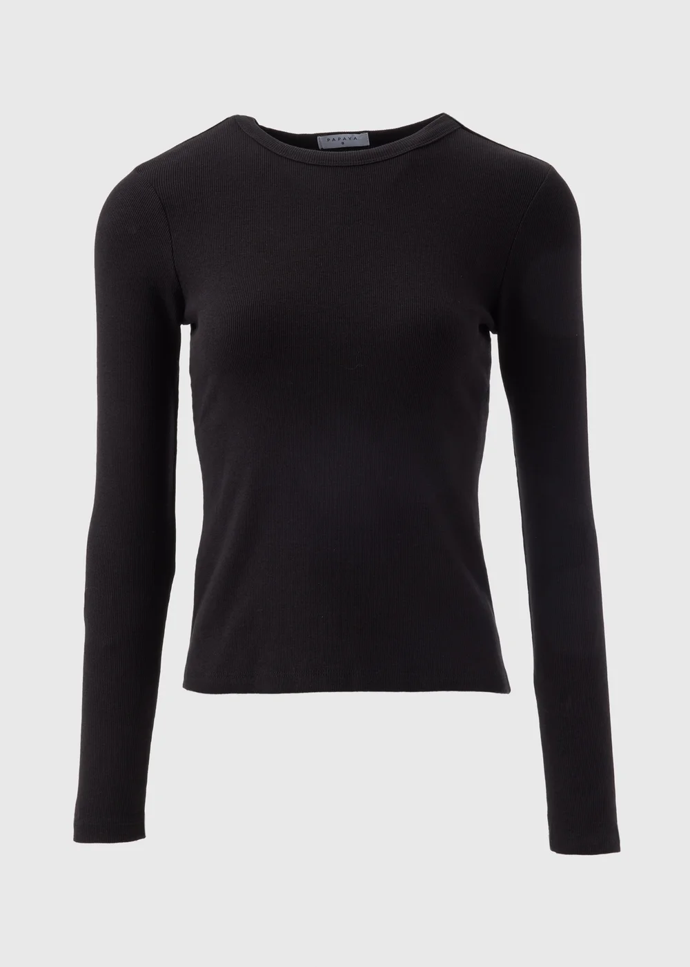 Black Long Sleeve Ribbed Top - Size 8 Image 4